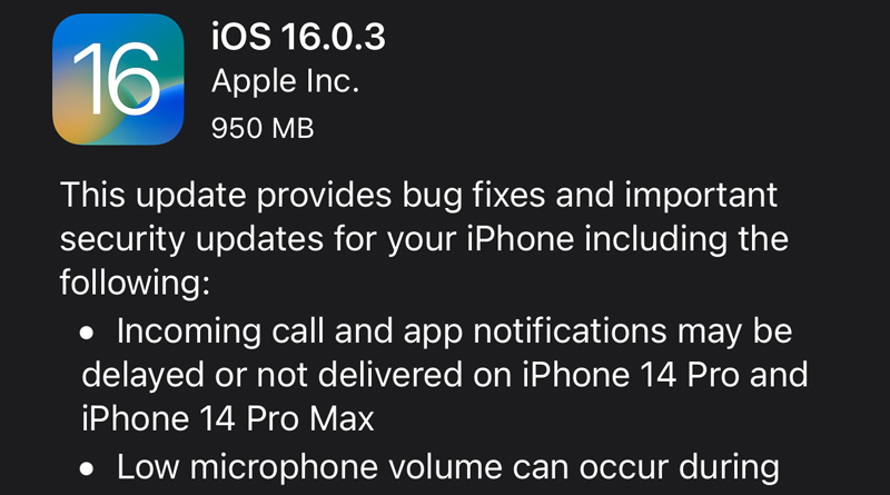 iOS 16.0.3 tập trung sửa lỗi cho thế hệ iPhone mới.